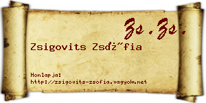 Zsigovits Zsófia névjegykártya